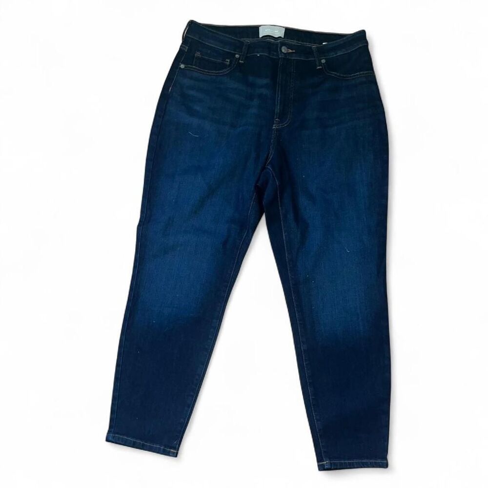 Everlane Women's Dark Denim Wash Curvy High-Rise Skinny Jeans SZ 34 Cropped